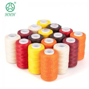 China 0.8mm Flat Waxed Polyester Stitching Thread for Leather Product Sewing and Durable on sale