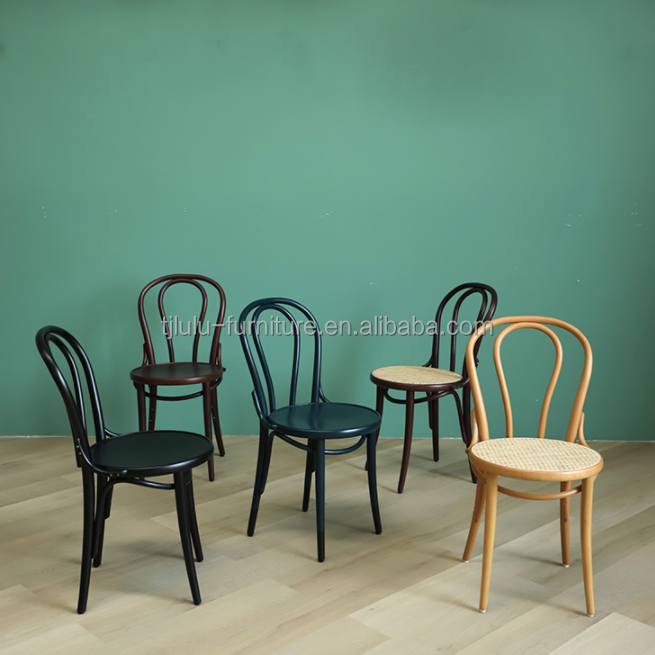 Custom Size Bentwood Stackable Dining Chairs in Mid Century French Thonet Style for Restaurants