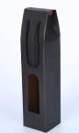 UV Coating 2 Ply Wine Bottle Paper Bags With Cut Out Windows wine bottle