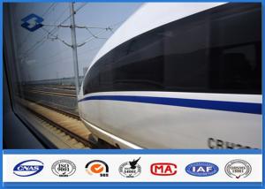 China Steel Q420 Material High Speed Train Galvanized Steel Pole , Round Metal Pole One Section wholesale