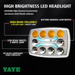 IP67 Yellow White High Beam White Low Beam DRL Motorcycle LED Headlight Semi