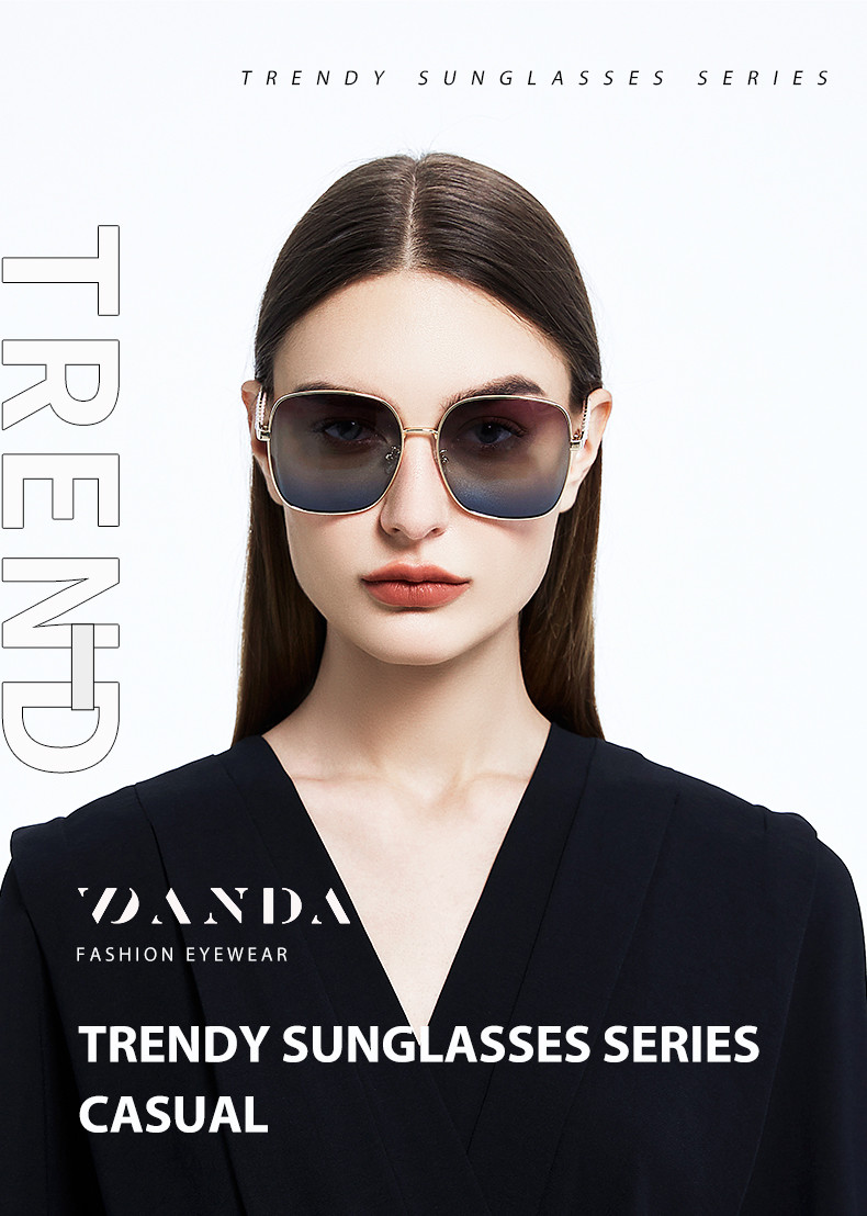 144mm Women Polarized Sunglasses , Metal Rim Sunglasses Chain Mirror Legs