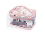 Easy Carrying Clear Cosmetic Bags For Travel Fashionable Design OEM Service