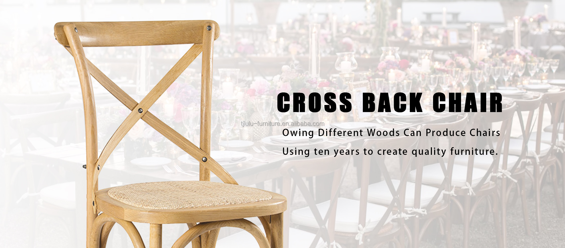 Modern Design Style Solid Wood X Cross Back Chair for Celebrity Wedding in Western Restaurant