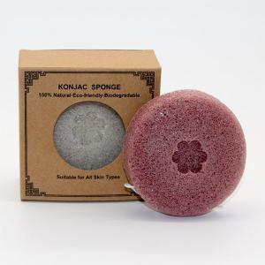 China Freeze Drying Round Colorful Sakura Pink Konjac Sponge Removes Dead Skin wholesale