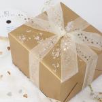 Christmas deer printing snow yarn band for gift packing Transparent organza gift