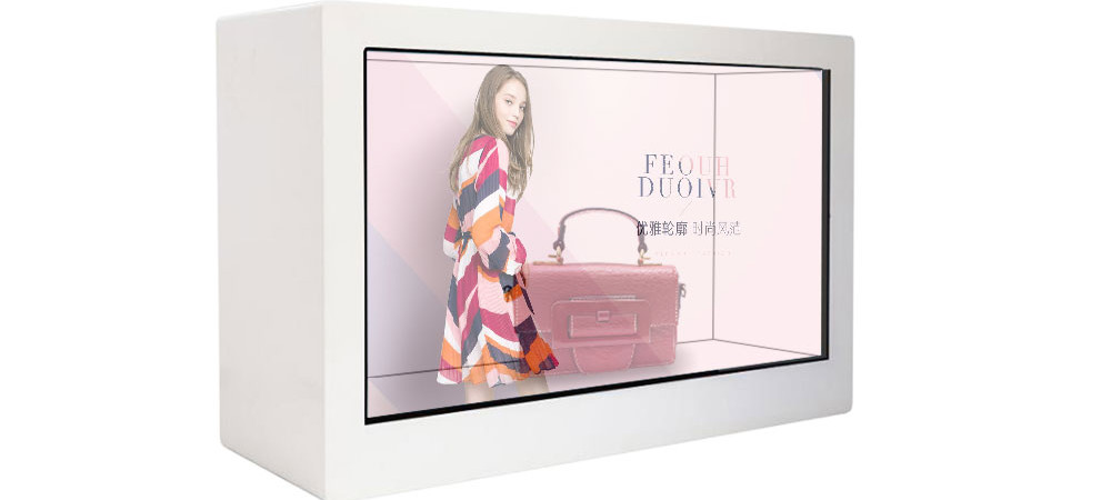 55 Inch LCD Smart Digital Transparent Display Showcase 450cd/M2