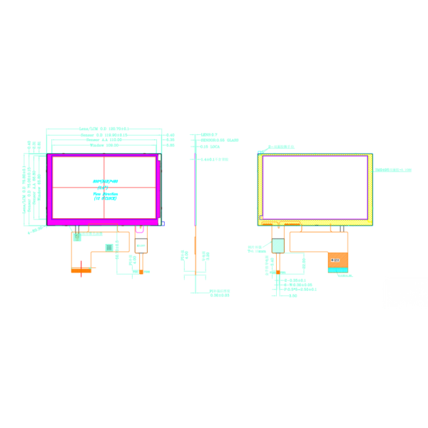 5.0 Inch TFT LCD Touch Screen with 800x480 Resolution RGB Interface and 1000 Cd/m² High Luminance