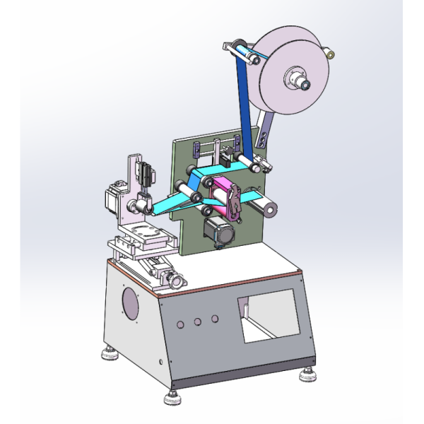 PLC HMI Compact Semi Automatic Labeling Machine For Sticker Printing