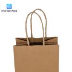 UV Coating Recycled Kraft Shopping Bags Lightweight Reusable