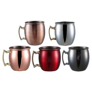 China Stainless Steel Moscow Mule Mug Hammered Copper Wine Cup For Bar Dining Room wholesale