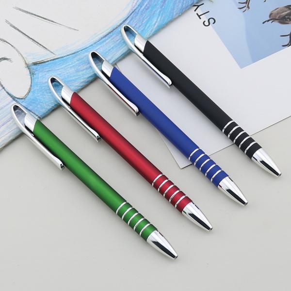 Business Office Metal Matte Press Ball Pen Print Logo Fluent Writing Gift Ball