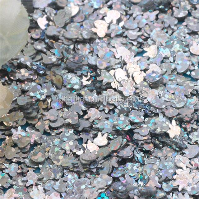 Pet Happy Year Easter Sequined 4mm Rabbit Head Ball Stuffers and Ornaments Hand DIY Accessories Fluorescent Pieces Glass