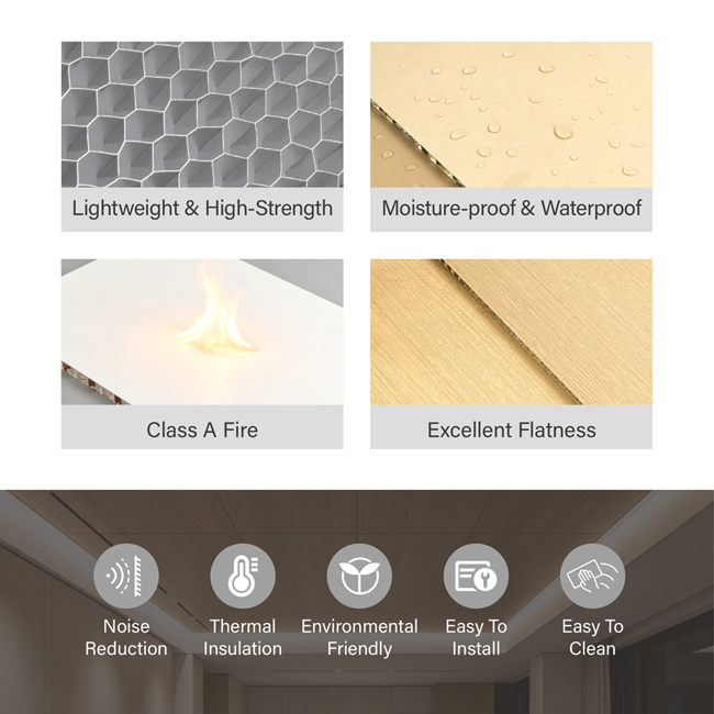 Fireproof Aluminum Honeycomb Composite Panel Custom Size For Ceiling Decoration