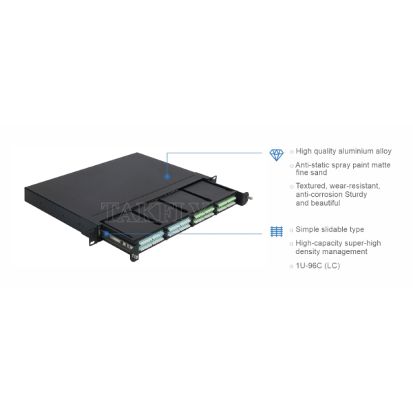 MPO/MTP Patch Panel Management Cassette Aluminum Alloy Slidable Type Fiber Optic For Data Center FTTX Cabling