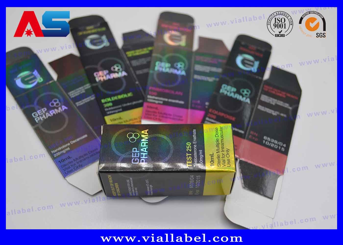 Small Packing Box Carton 10ml Vial Box Hologram For Peptide Laboratory Gen Pharma