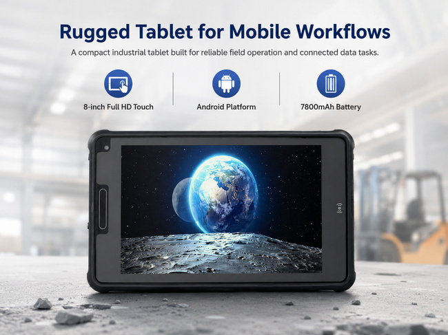 Android Rugged Tablet 8 Inch for Inventory Checks Stock Records and Mobile Data Entry