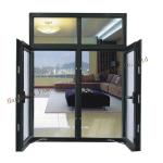 1.4-2.0mm Black Aluminum Storm Windows , Double Glazed Toughened Glass