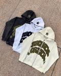 High Weight Cotton Custom Embroidered Hoodies in Vintage Distressed Style for