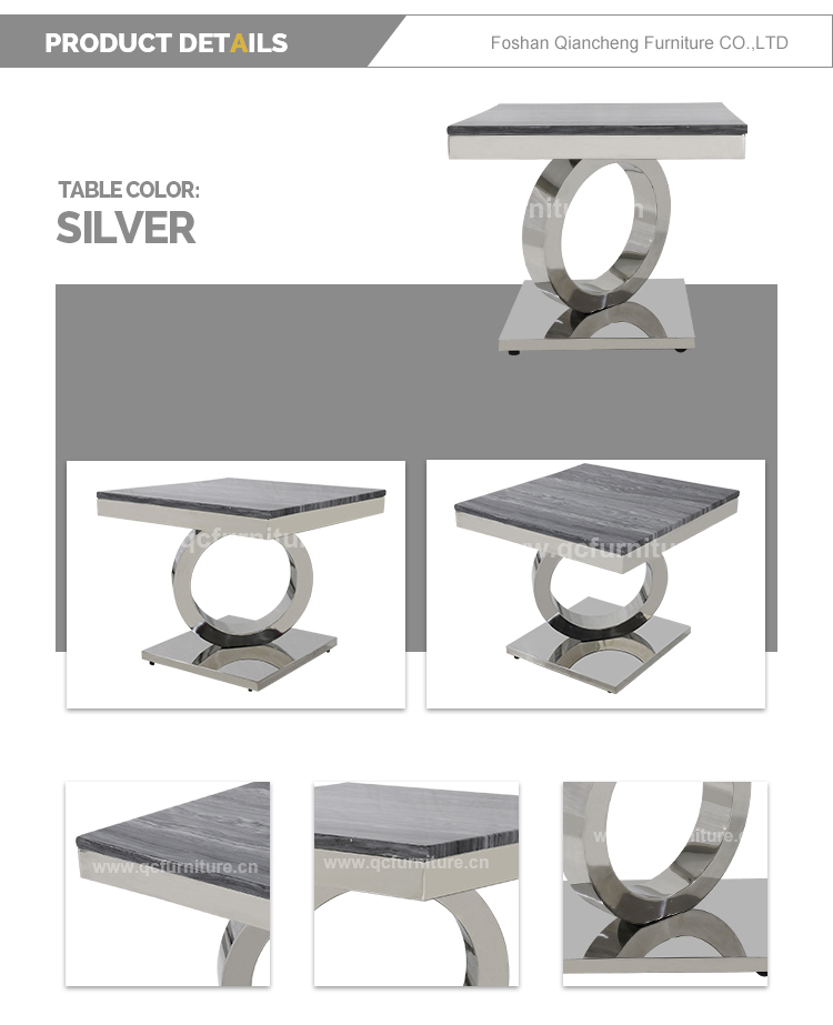 Marble OEM Stainless Steel Side Tables Square 60x60 Mirror Side Tables
