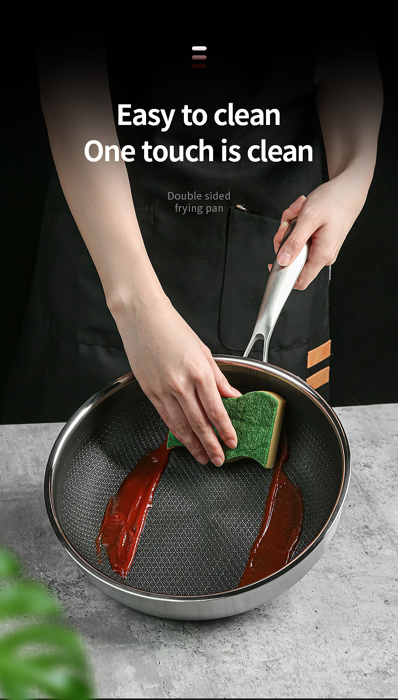 Food Grade 304 Stainless Steel Non Stick Pan Honeycomb Pot Bottom