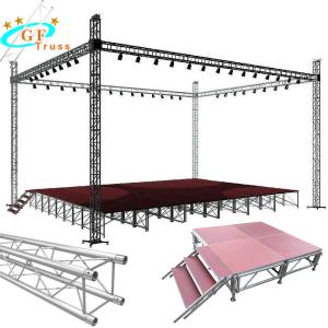 China Movable Aluminum Stage Truss Outdoor Aluminum Leg Wooden Stage Platform wholesale