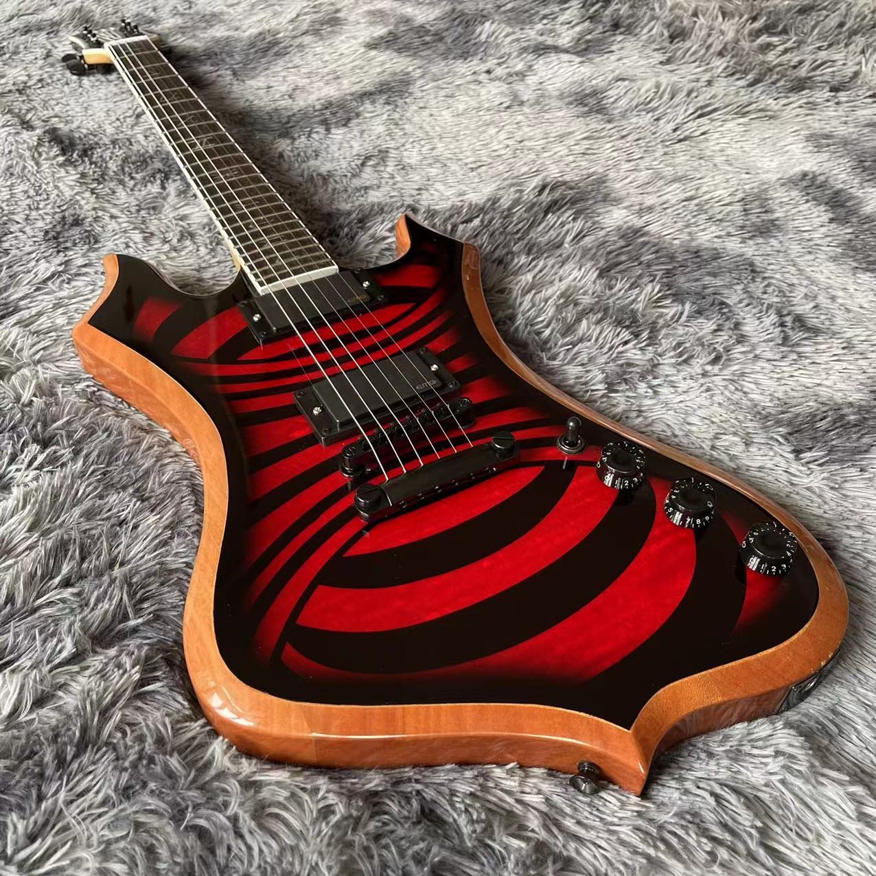 Custom Zakk Wylde Audio in Kinds Color Electric Guitar with Bound Ebony Fretboard Block Inlays