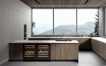 White Modern Classic Wood Kitchen Cabinets Tailored With Island Table Wine