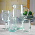 Natural Color Thick Wall 11oz Vintage Crystal Goblets With Bubbles