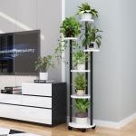 Removable Anti Rust 4 Tier Wrought Iron Corner Plant Stand