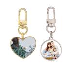 Blank Round And Heart Shape Sublimation Key Ring Bag Hanging Ornaments