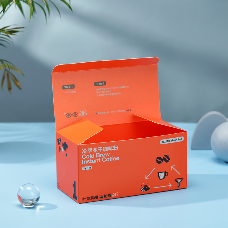 Recyclable Coated Paper Custom Color Reverse Tuck End Coffee Packaging Box for Gifts