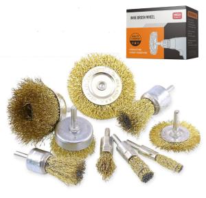 China M10 Wire Wheel Brush Set 9pcs For Drill 1/4 Inch Arbor Clean Rust wholesale
