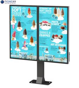 China Drive-Thru Kiosk Self-Driving Ordering Digital Signage 55 Inch Dual Screen Weatherproof Outdoor Drive-Thru Ordering Machine wholesale