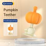 Pumpkin Soothing Baby Teether Skin Like Silicone Fruit Teether For 0 - 6 Months