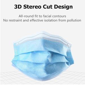 China 3ply Non Woven Disposable Protective Dust and Water-proof Face Mask For Civil Use wholesale