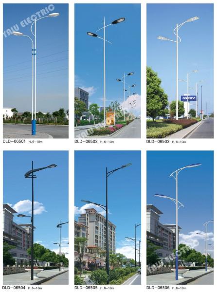 hot sale style powder coating double arm 6m highway street lighting poles with
