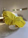 Nordic Light Luxury Velvet Flower Petal Chair Hotel Showroom Stainless Steel