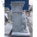 Marble Lion Sculpture Stone Modern Garden Decoration Hand-carved White Life Size