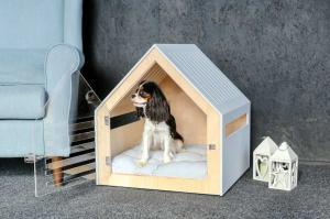 China Customized  Wood Pet Furniture Indoor Wood Dog House 58*40*54CM wholesale