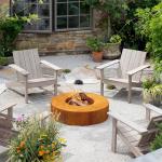 Decprative Round Wood Burning Corten Steel Fire Pit Bowl 70cm