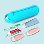 Circular Pen Bucket Silicone Cosmetic Storage Bag Portable Waterproof Silicone