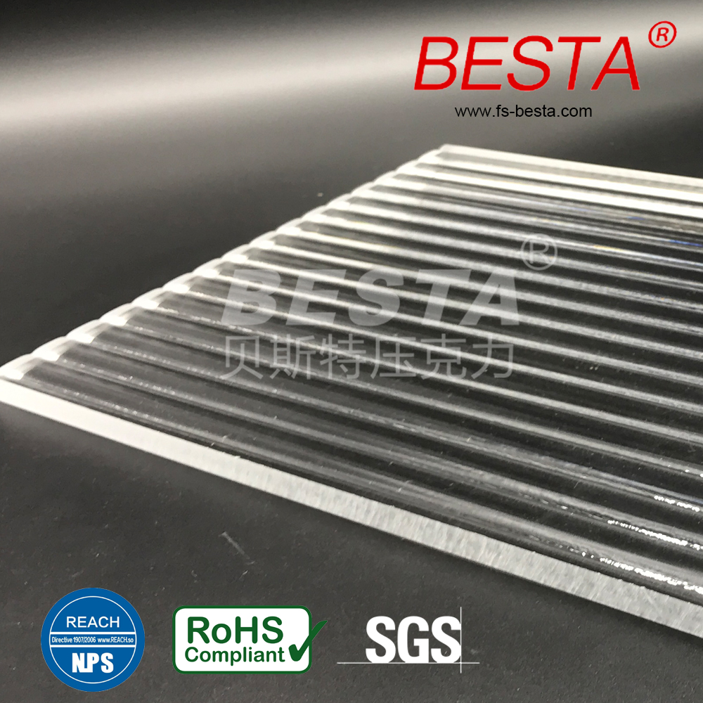 RoHS Special Textured Acrylic Panels Waves Stripes Patterned Plexiglass Panels