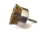 Spindle Stem Mounted 2 Inch Wire Drill Brass Wire Cup Brush Fine Crimped