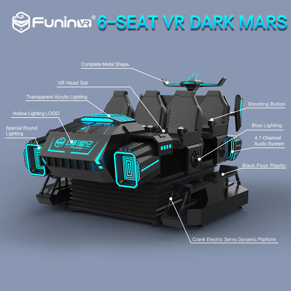6 Seats 9D VR Cinema Simulator Virtual Reality Machine For Family 3.8KW