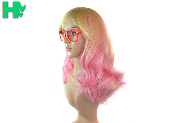 24 Inch Party Cute Blonde Cosplay Wig / Synthetic Human Hair Wigs for Women