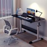 Manual Sit Standing Study Table for Adult White Wooden Modern Luxury CEO Office