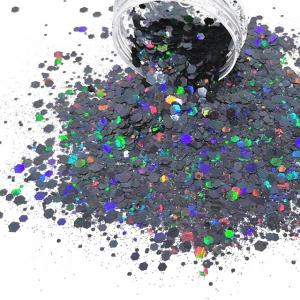 China Colorful Glitter Powder Nail Art Crafts Indoor Decorations for Christmas Holiday Holographic Polyester Chunky Mixes Bulk wholesale