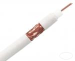 18 AWG BC 95% BC Braid RG6U PVC WHITE 75 Ohm Coaxial Cable , CMR Siamese Cable