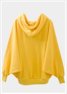 China Bat shirt , Yellow Ladies Hooded Sweatshirts , Long Sleeve wholesale